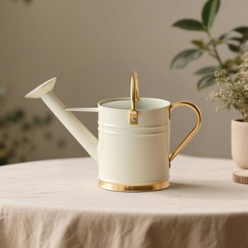 Fenteer Watering Can Metal Long Spout Iron Pot Ergonomic Handle Decorative Vintage Style Rust Resistant Suitable for Indoor Gardening Office Balcony Outdoor Decor - Image 5