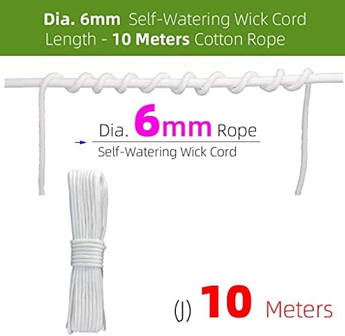 1pcs 4/5/6/8mm Self Watering Cotton Wick Cord Potted Plant Planting Planter Pot Automatic Slow Release, for Garden Drip Irrigation System (Size : 6mmx10m) - Image 2