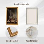 Gold Vintage Framed Still Life Decanter and Tulip Wall Art Print - Image 2