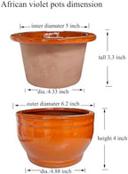 African Violet Pots Self Watering Orange 6 inch - Image 3