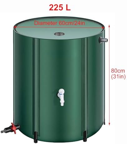 Collapsible Rain Barrel Kit with Spigot - Efficient Rainwater Collection, Durable Water Storage Barrel with Lid, Black (60x80cm/24x31in) for Eco-Friendly Gardening - Image 4