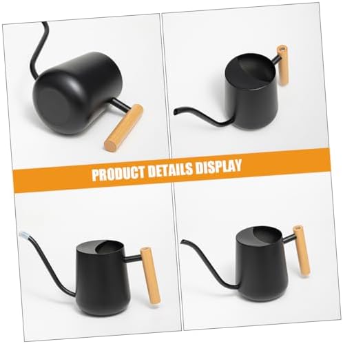 Stainless Steel Watering Can Black with Long Spout 1000ml - Image 5