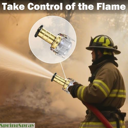 2 Inch NPSH Brass Fire Hose Nozzle with Aluminum Camlock - Image 2