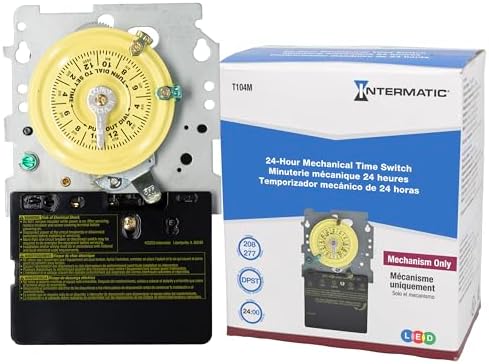 Intermatic T104M 24-Hour Mechanical Timer Mechanism, 208-277V DPST by Intermatic