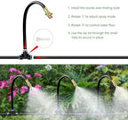 100FT Drip Irrigation System for Garden – Automatic Watering Kit with Solid Brass Metal Connectors, 360° Bendable Tubing &40 Adjustable Nozzles for Greenhouse, Lawn, Yard & Plants - Image 6