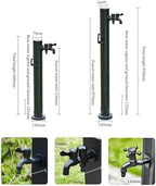 Stainless Steel Outdoor Garden Faucet Post, Freestanding Hose Holder Stand with Faucet, Vertical Garden Water Column, Floor Mounted Water Feature Fountain, Antifreeze Fau（B-Height 96cm） - Image 2