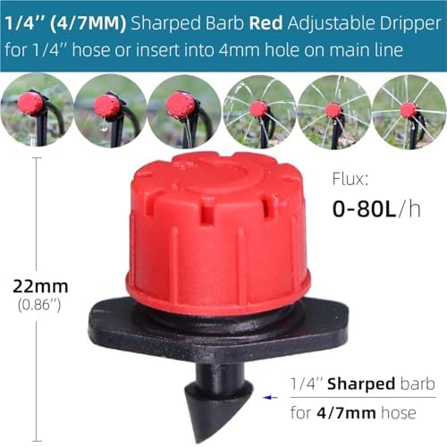 Drip Irrigation Emitters 500pcs Adjustable 8-Holes Drippers Irrigation Spinkler Nozzle Balcony Greenhouse Watering Emitters(H-Purple sharped) - Image 3