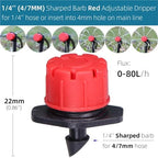 Drip Irrigation Emitters 500pcs Adjustable 8-Holes Drippers Irrigation Spinkler Nozzle Balcony Greenhouse Watering Emitters(G-Purple Round) - Image 3