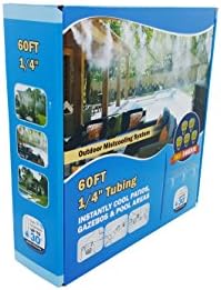Misters for Outside Patio, Outdoor Cooling, 60 Ft with 16 Misting Nozzles by Hydrobreeze