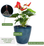Dexceder 18x17 Self Watering Planter with Wheels (Grayish Green Gradient) - Image 5
