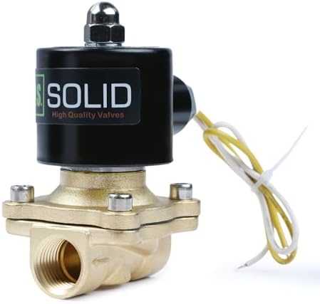 U.S. Solid 1/2" Brass Electric Solenoid Valve110VAC VITON SEAL N.C. (Air, Gas, Fuel...) by USSolid