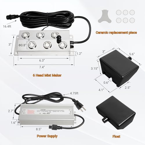 Ultrasonic Mist Maker Fogger 6 Heads, 5000ml/H Ultrasonic Fogger - Image 3