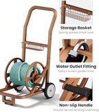 Artigarden Garden Hose Reel Cart with Wheels, Outdoor Water Hose Reel Brown - Image 2