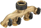 3/4 Inch BSP 4 Way Hose Faucet Manifold Water Segregator Garden Tap Connector Splitter Switcher Control Shut Off Valve - Image 2
