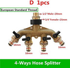 DLLTEC Qinlu-Brass Connector Hose Fitting 4 Way Brass Tap Adaptor Hose Valve Manifold Hose Splitter Tap Adaptors Hose End Fittings Four Channel, 1PC, Corrosion Resistance (Color : D) - Image 2