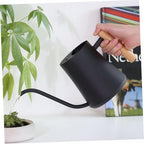 HEALLILY Vintage Stainless Steel Watering Kettle with Long Spout and Wooden Handle, Large Capacity Garden Watering Can for Indoor Plants and Outdoor Gardening, Black - Image 5