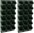 36 Pockets Vertical Wall Planter, Wall Mounted Flower Pot Holder with 180LB Capacity,10.56 oz Self Watering Pots & 36 Non-Woven Bags for Indoor Outdoor Herbs,Flowers,Strawberries (Army Green) by Unknown