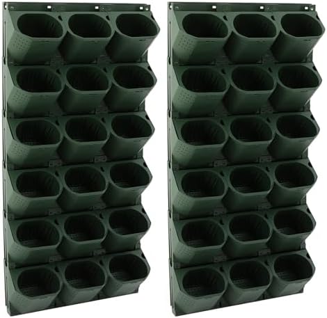 36 Pots Vertical Garden Planter Self Watering Vertical Wall Planter Wall-Mounted Stackable Hanging Planters for Indoor/Outdoor (Green) - Image 4