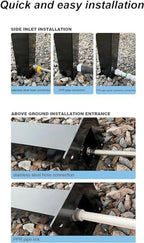 304 Stainless Steel Garden Hose Stand with Lockable Faucet, Freestanding Vertical Water Column, Outdoor Antifreeze Hydrant for Yard Irrigation & Fountain Decor - Image 6