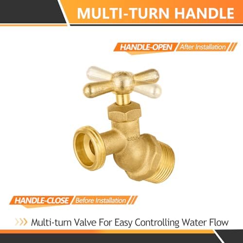 30PC HeSun 3/4" MIP Inlet x 3/4" MHT Outlet No-Kink Hose Bibb Valve - Image 5