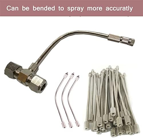 Nozzle Extension Brass Flexible Mist Mist Nozzles Extension Rod For Outdoor Misting System, 10/24 UNC Thread For Garden, Humidification, Outdoor Cooling, Dust Control, L(Size:45cm/17.7inch,Color:5PCS) - Image 3
