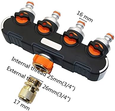 Hose Connector Adapter 4-ways Splitters Valve With Brass Quick Connector, 1/2" Hose Quick Connector Kit Outdoor Garden Tap Hose Connector 1 Set - Image 3