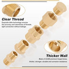 KOOTANS 96PCS Brass Pipe Fittings Assortment Kit - NPT Adapter, Reducer Bushing, Hex Nipple, Coupling, Head Plug, 45 & 90 Degree Barstock Street Elbow, Tee Fittings Kit - Image 4