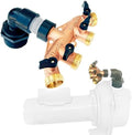 4-Port Hose Adaptor for Irrigation Pump, 1-1/2" Discharge, 4-Way Brass Hose Connector for Pond & Lake Pumps by Shore-Tech+Industries
