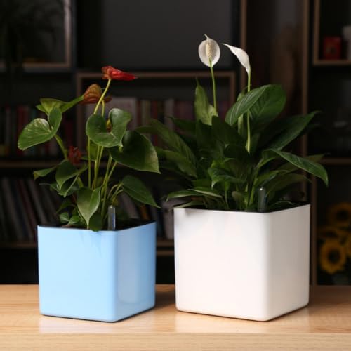 Luxshiny Self Watering Flower Pot Large Capacity Plastic Planter with Double Layer Design and Detachable Inner Pot Suitable for Wall and Weather Condition - Image 4