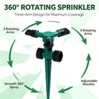 360-Degree Rotating Garden Sprinkler for Yard Large Area Coverage, Automatic Water Sprayer Irrigation for Garden, Adjustable Angle Water Sprinklers for Yard Lawn Greenhouse Vegetable Watering (3pcs) - Image 5