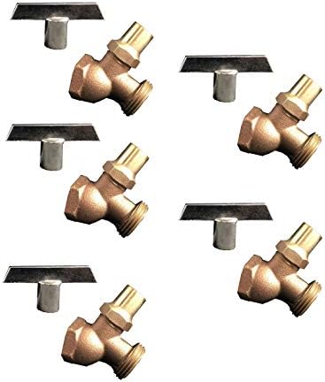 EZ-FLUID 3/4" FIP X 3/4" MHT Brass No-Kink Hose Bibb (5 Pack) by EZ-FLUIDPlumbingProducts