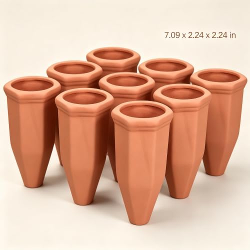 Terracotta Self Watering Spikes, 8 Pack Waterer Stakes - Image 2
