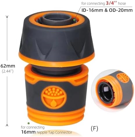 6PCS Water Hose Quick Connectors with Shut Off Valve for Garden Irrigation System - Image 2