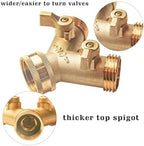 Garden Hose Splitter 3/4 Inch 2 Way Brass Garden Hose Splitter Y-Type Tap Watering Connector Distributor for Outdoor Faucet - Image 5