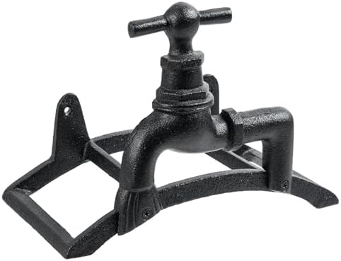 MyGift Brown Cast Iron Wall Mounted Garden Hose Holder, Spigot Design by MyGiftHome