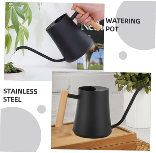 VICASKY Vintage Metal Long Spout Watering Can with Wooden Handle for Indoor Plants Stainless Steel Garden Pot for Precise Watering Design for Flowers and Houseplants - Image 2