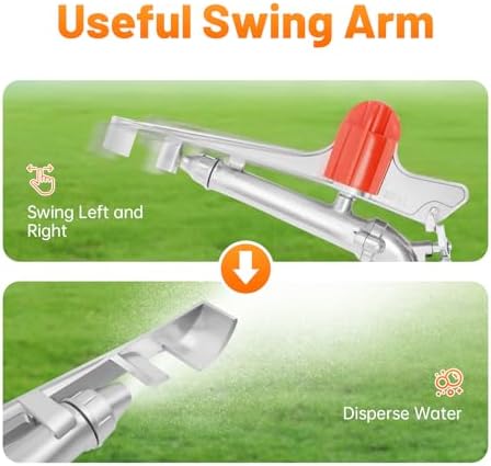 Agricultural Irrigation Spray Gun, 1.5" Adjustable 360° Rotation Metal Lawn Sprinkler, 80M Large Area Spraying System for Farms Orchards Tea Gardens Plant Irrigation - Image 6