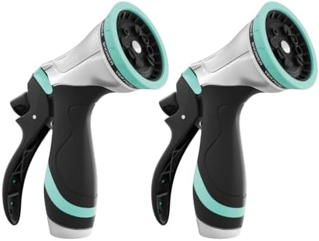 QUOBAS Metal Garden Hose Nozzle, Heavy Duty Water Hose Sprayer, Leak Proof by QUOBAS