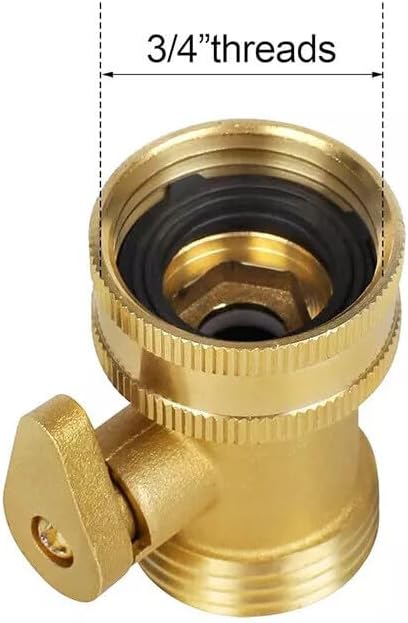 1 Pc Solid Brass Garden Hose Shut Off Ball Valve 3/4 Inch GHT Water Pipe Connector - Image 2