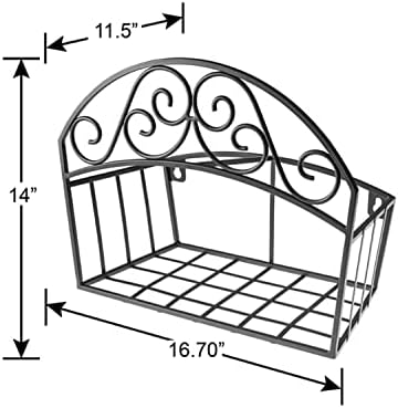 Liberty Garden Products 241 Decorative Black Garden Hose Butler with Shelf, Holds 125-Feet 14 x 6.7 x 11.5 - Image 3