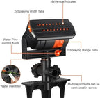 Auto Oscillating Garden Lawn Sprinkler, Adjustable Spray Angle Grass Watering Irrigation System with Spike Base, Fits 3/4" Hose, Black/Orange - Image 3