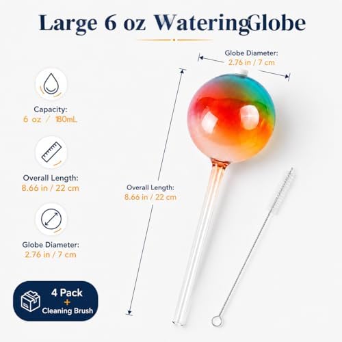 Plant Watering Globes, Gradient Color Glass 9 oz Self Watering Globes - Image 2