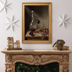 Gold Vintage Framed Still Life Decanter and Tulip Wall Art Print - Image 4