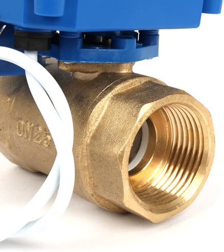 U.S. Solid 1 in Brass Motorized Ball Valve, Manual Override, Normally Open, Standard Port, 9-24V AC/DC, 2-Wire Auto Return, NPT - Image 7