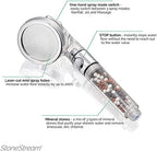Original StoneStream EcoPower High Pressure Handheld Shower Head with ON OFF switch- 3 Spray Settings with Hose, Wall Adapter and Replacement Beads - Image 6