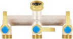 Upgraded Brass Garden Hose Splitter 3 Way Heavy Duty with Extension Handle by UQM