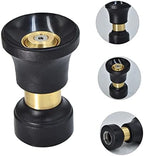 Firefighter Style Water Hose Nozzle, Adjustable Conical Spray, Black - Image 7