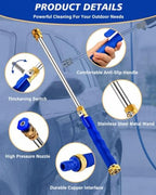 2026 Upgraded Jet Nozzle Power Washer for Garden Hose Includes 2 High-Pressure Nozzles 2× Rubber O‑ring seal 1x plumber's tape and Quick Connectors | Hydro Jet High Pressure Washer Tools - Image 2