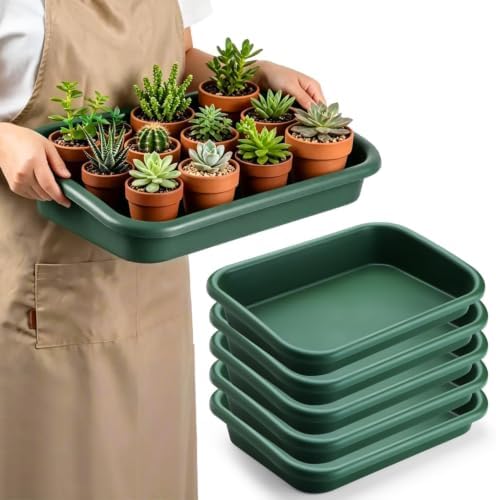 5 Pack Plant Potting Tray- Multifunctional Garden Tidy Tray, 17"x12", Green by RooTrimmer