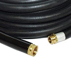 Apache 98108804 50 Foot Industrial Rubber Garden Water Hose with Heavy Duty MGHT x FGHT Brass Fittings and 1 Bend Restrictor, Black (2 Pack) - Image 3
